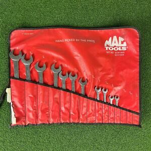 MAC Tools SCW15KR SAE Combination Wrench Set 11pc Partial Set w/ Roll Vintage